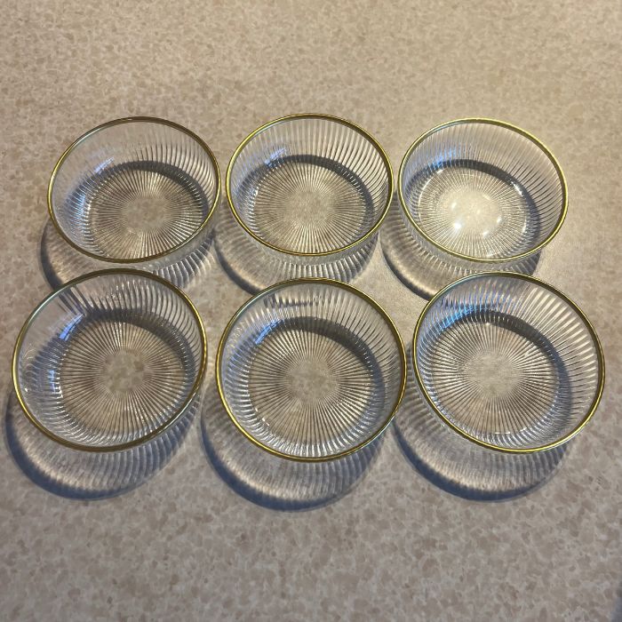Sigma Gilded 6-Piece Glass Snack Serving Bowl Set – 10 cm
