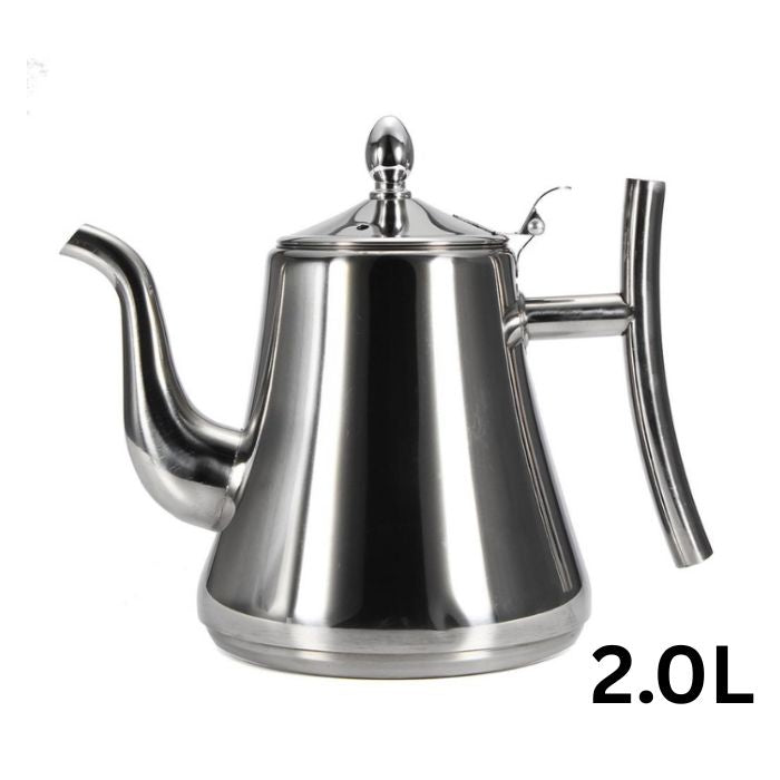 Classy Stainless Steel Teapot with Built-in Strainer – 2.0L