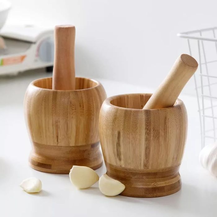 Bamboo Mortar and Pestle Set