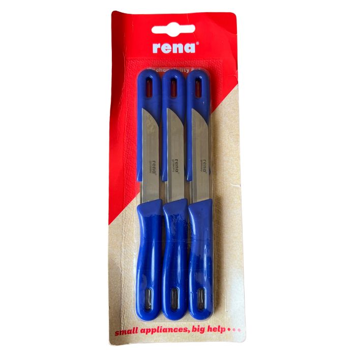 Rena Professional Blue SMOOTH Fruit and Vegetables Knife- Pack of 6