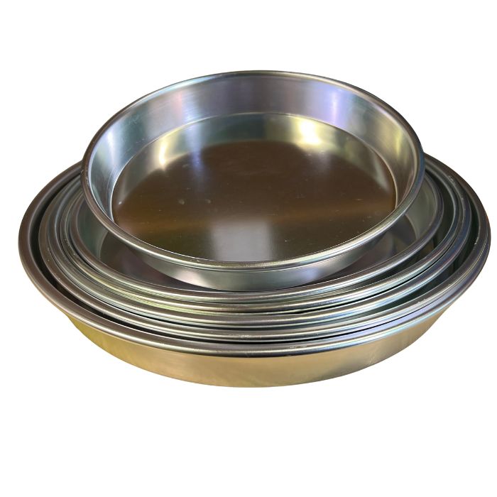 Dils Round Aluminium Oven Tray Set – 6 Piece (30cm to 40cm)