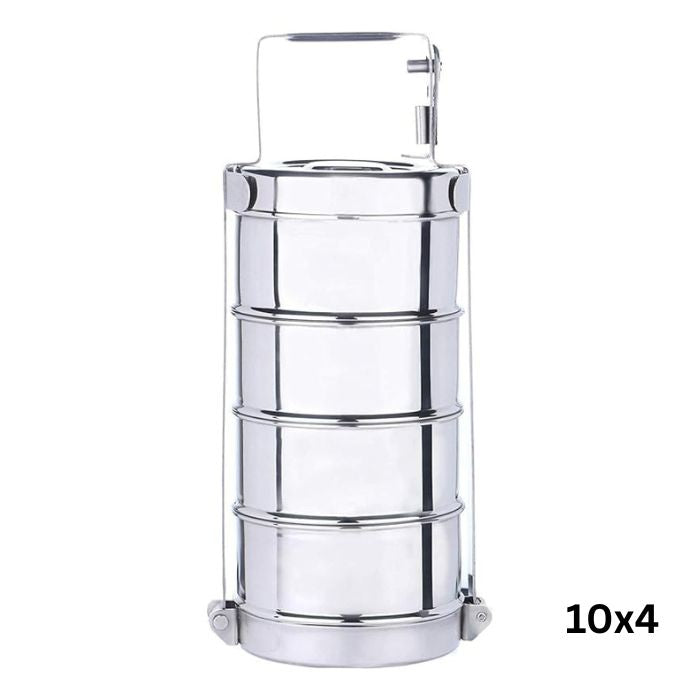 Stainless Steel Tiffin Carrier 4-Tier, 10x4