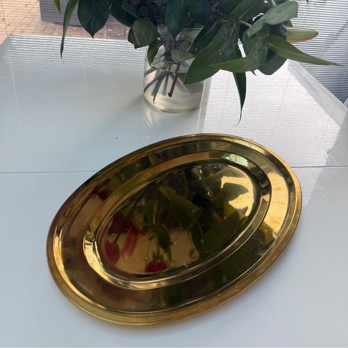 Tri-Star – Gold Oval Serving Tray – 40cm