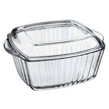 Pasabahce Borcam Square Glass Casserole with Lid – 3L