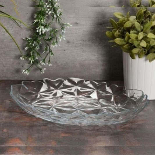 Pasabahce Estrella 33cm Oval Glass Boat Serving Plate