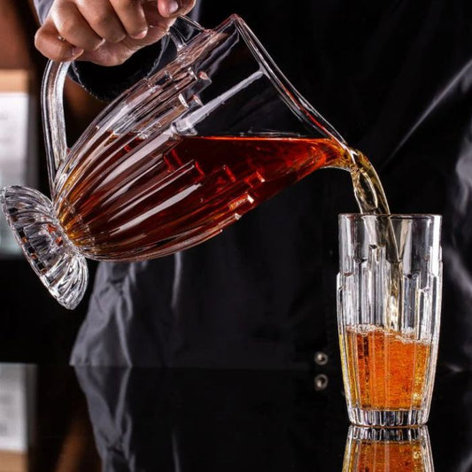 7-Piece Glass Jug & Tumbler Set – Art Deco Elegance