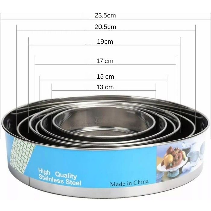Stainless Steel Round Strainer Set – 6 Sizes