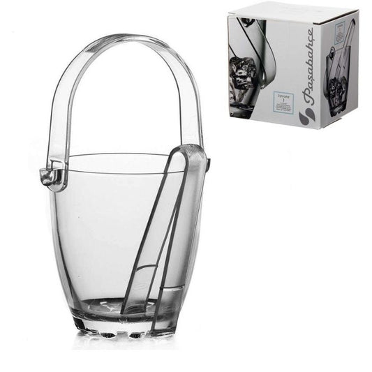 Pasabahçe – Glass Ice Bucket with Tongs