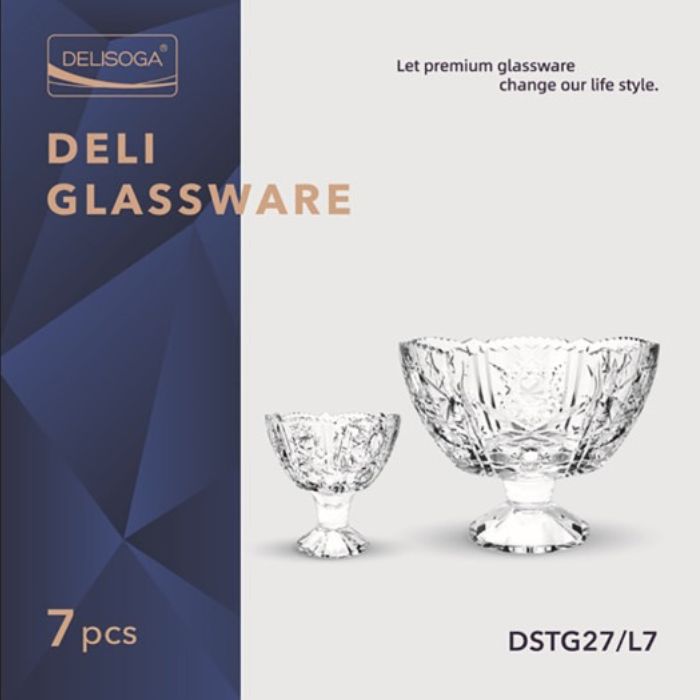 Delisoga – 7-Piece Glass Dessert Bowl Set