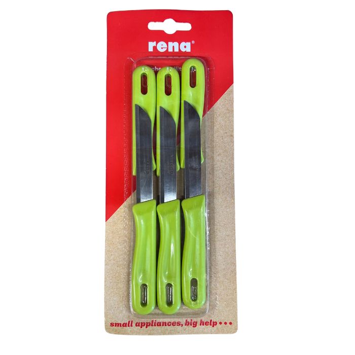 Rena Professional Lime Green SMOOTH Fruit and Vegetables Knife- Pack of 6