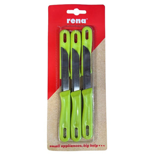 Rena Professional Lime Green SMOOTH Fruit and Vegetables Knife- Pack of 6