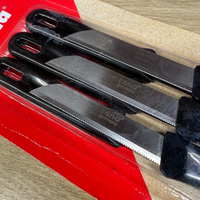 Rena Professional Black SERRATED Fruit and Vegetables Knife- Pack of 6