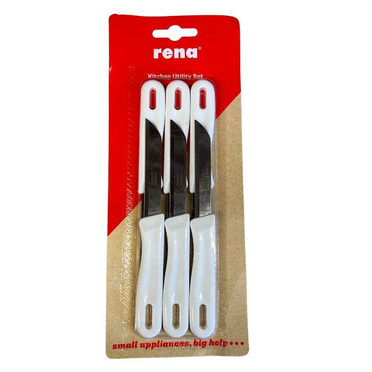 Rena Professional White SERRATED Fruit and Vegetables Knife- Pack of 6