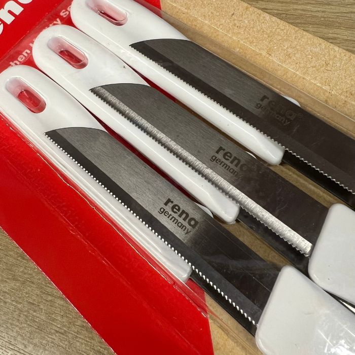 Rena Professional White SERRATED Fruit and Vegetables Knife- Pack of 6