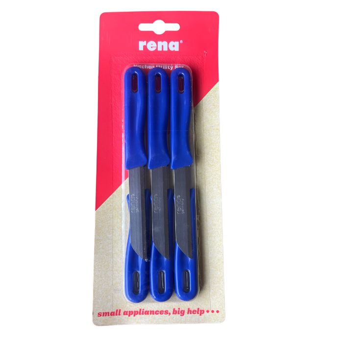 Rena Professional Blue SERRATED Fruit and Vegetables Knife- Pack of 6