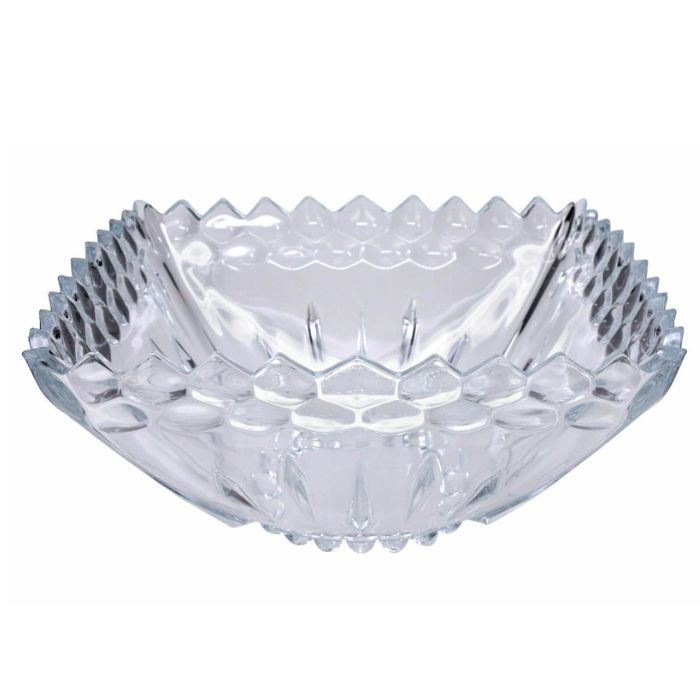 Decorative Clear Square Glass Serving Bowl – Elegant Crystal Style Fruit, Salad & Dessert Bowl