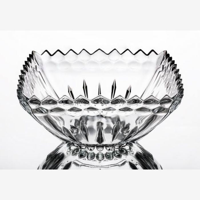 Decorative Clear Square Glass Serving Bowl – Elegant Crystal Style Fruit, Salad & Dessert Bowl