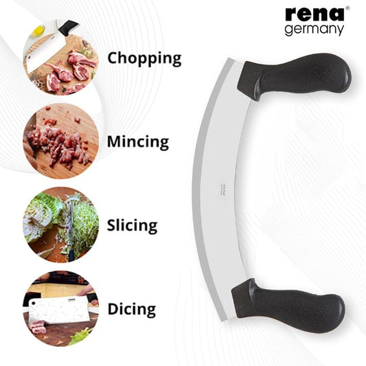 Rena Double Handle Mezzaluna Chopper Knife