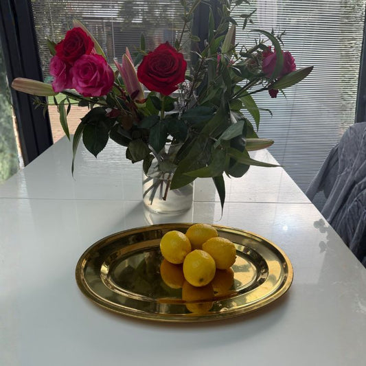 Tri-Star – Gold Oval Serving Tray – 40cm