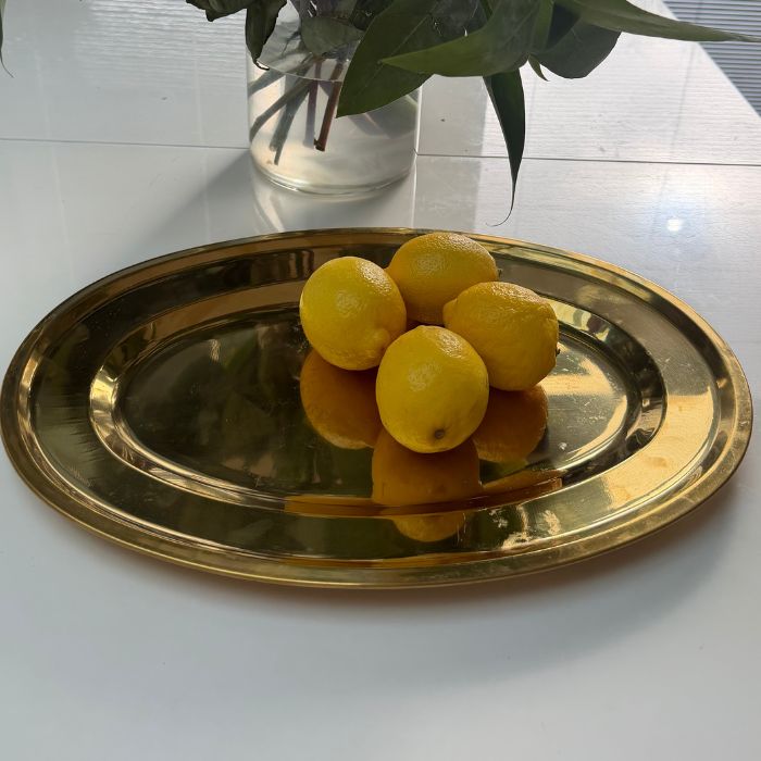 Tri-Star – Gold Oval Serving Tray – 40cm