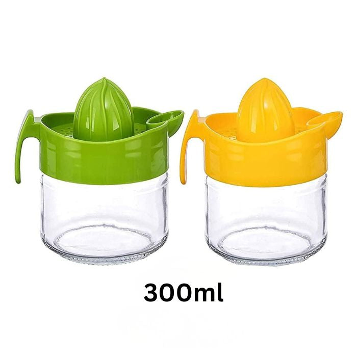 Titiz Glass Lemon Juicer with Container – Manual Citrus Squeezer