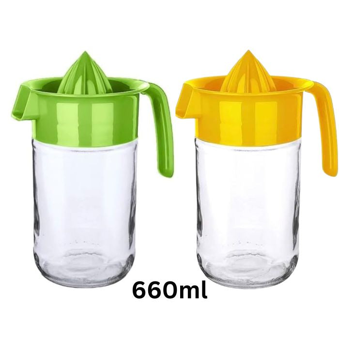 Titiz Glass Lemon Juicer with Container – Manual Citrus Squeezer