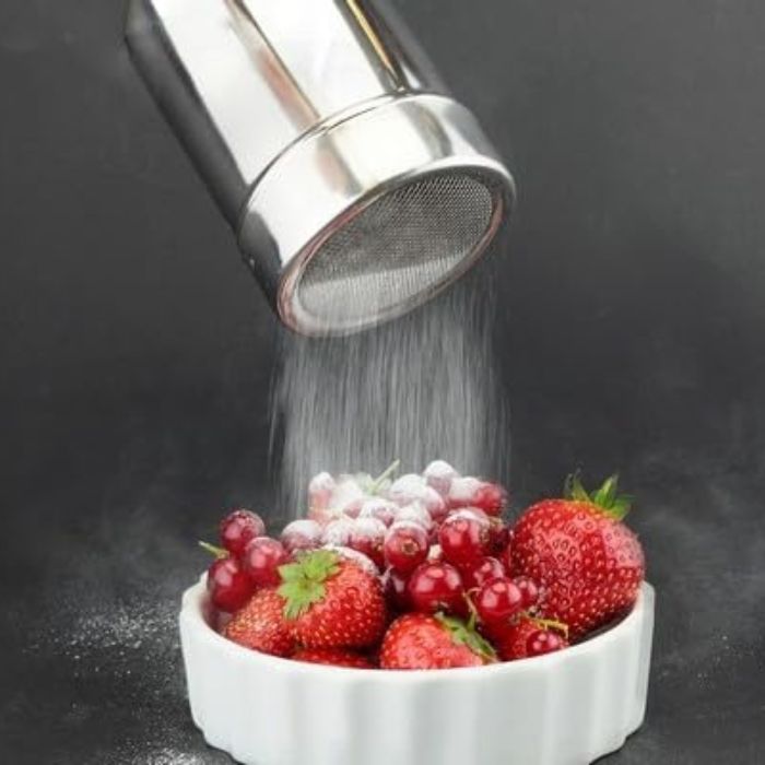 Stainless Steel Cocoa Shaker Duster – Chocolate, Icing Sugar & Coffee Powder Sifter