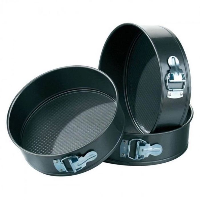 3 Piece Non-Stick Springform Cake Tin Set – Round Baking Tins