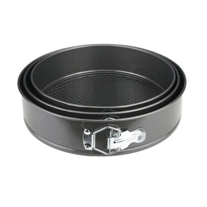 3 Piece Non-Stick Springform Cake Tin Set – Round Baking Tins