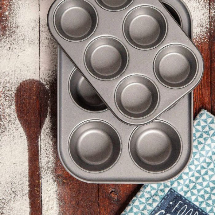 Baker & Salt 6 Cup Jumbo Muffin Tin – Non-Stick Baking Tray