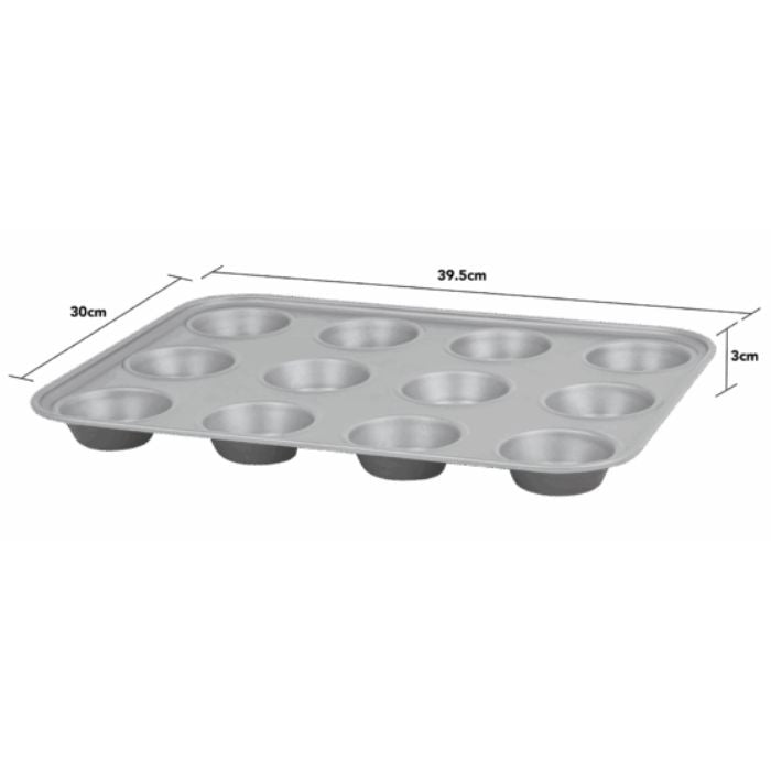 Baker & Salt 12 Cup Muffin Tin – Non-Stick Baking Tray
