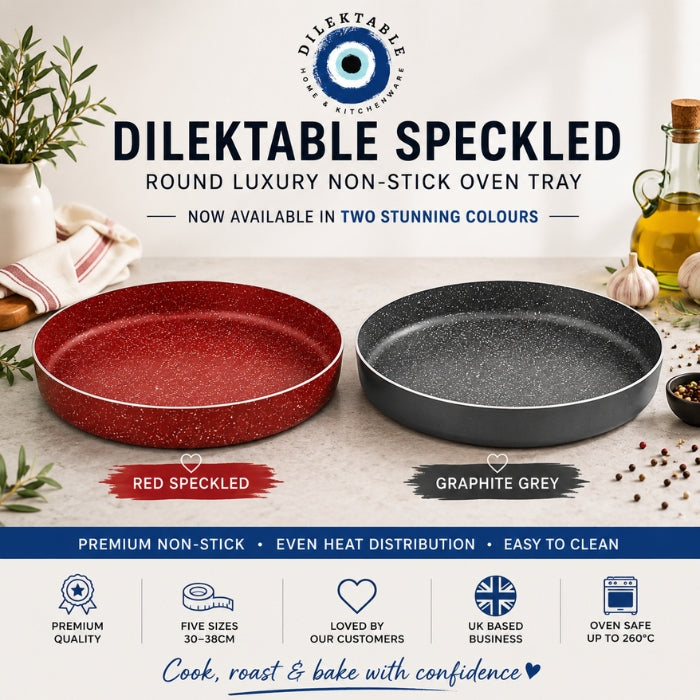 Dilektable Premium Speckled Round Non-Stick Oven Tray