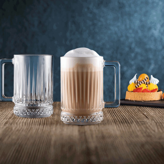 Pasabahce Elysia Diamond Cut Glass Coffee/Latte Cup