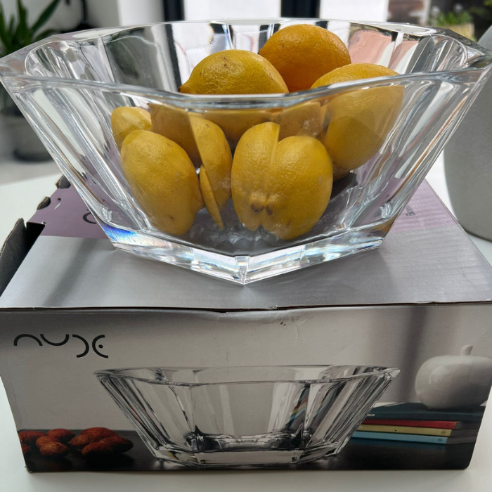 NUDE Collection Glass Serving Bowl – Elegant Square Design