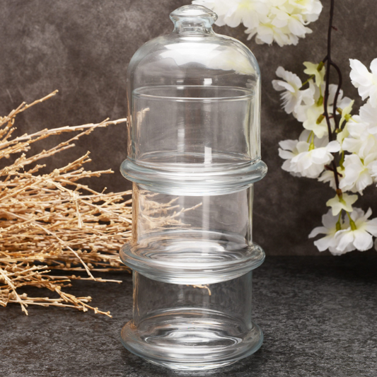 Pasabahce Villa Patisserie Glass Jar – 3-Tier Stackable Storage Container