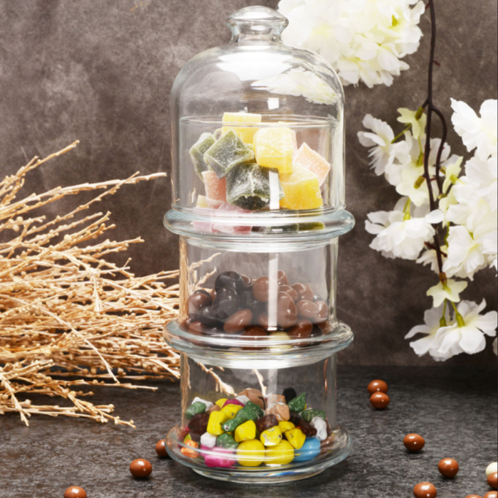 Pasabahce Villa Patisserie Glass Jar – 3-Tier Stackable Storage Container