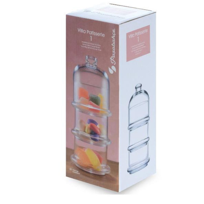 Pasabahce Villa Patisserie Glass Jar – 3-Tier Stackable Storage Container