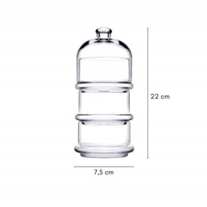 Pasabahce Villa Patisserie Glass Jar – 3-Tier Stackable Storage Container