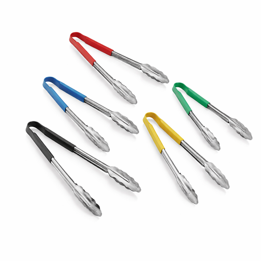 Stainless Steel Kitchen Utility Tongs 9 Inch – Non-Slip Grip Cooking & Serving Tongs